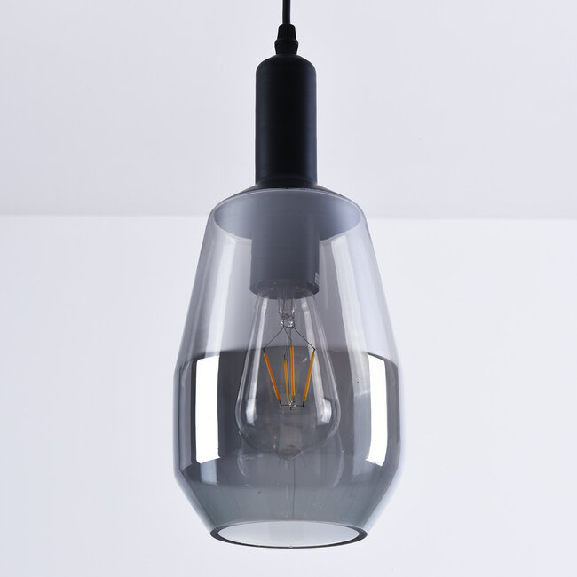 -light pendant lamp Mala smoked glass - elongated glass
