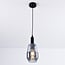 Mala pendant light - smoked glass elongated sphere
