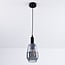 Mala pendant light - smoked glass elongated sphere