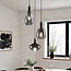 3-light pendant light Mala - smoked glass and black
