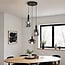 3-light pendant light Mala - smoked glass and black