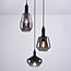 3-light pendant light Mala - smoked glass and black
