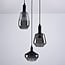 3-light pendant light Mala - smoked glass and black