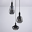 Designer pendant lamp in smoked glass, 3-light - Mala