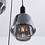 3-light pendant light Mala - smoked glass and black