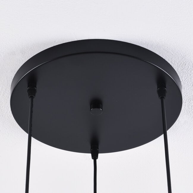 3-light pendant light Mala - smoked glass and black