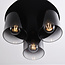3-light ceiling light Lyo - smoked glass with gradient affect in black