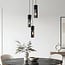 3-light pendant light Ela - smoked glass in black