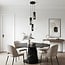 3-light pendant light Ela - smoked glass in black