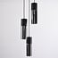 3-light pendant light Ela - smoked glass in black
