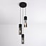 3-light pendant light Ela - smoked glass in black