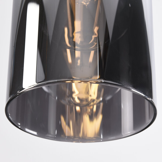 3-light modern pendant lamp with smoked glass - Ela