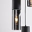 3-light pendant light Ela - smoked glass in black