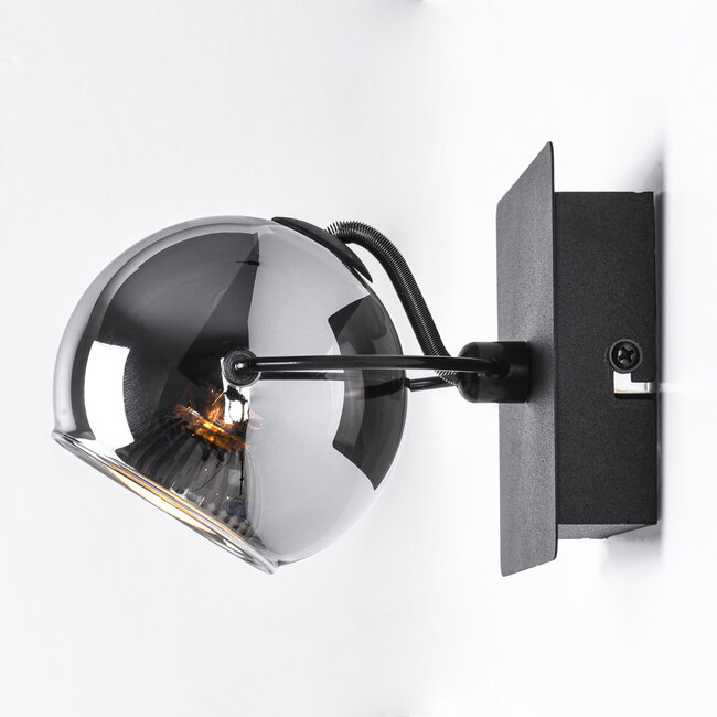 Rotatable recessed wall spotlight with smoked glass - Jace