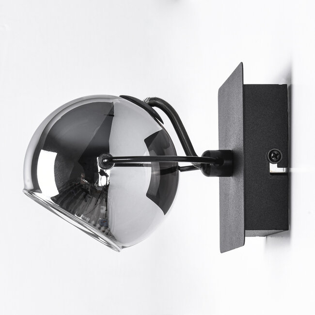 Rotatable recessed wall spotlight with smoked glass - Jace