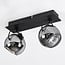 2-light ceiling spotlight Jari - smoked glass and black