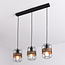 Industrial Black rattan pendant lamp - Hira