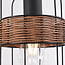 Industrial pendant light Hira - black with woven rattan
