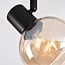 4-light ceiling light Pela - amber glass and black with adjustable spotlights