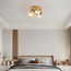 Ceiling light Peri with amber glass and 3 spotlights