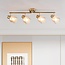 4-light ceiling light Pela - amber glass and brass gold