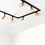 Track spotlight 1-phase Loek, black with mahogany wood-effect detail