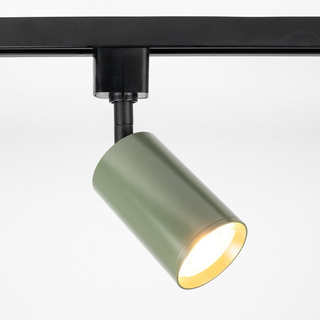 1-phase track system set 1.5 metres with Romain spotlights in grey-green