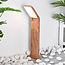 Outdoor floor lamp Francesco in dark wood-effect - 50 cm with integrated LED
