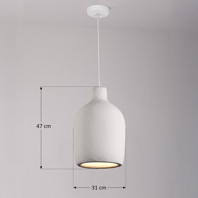 pendant light Hikari - white stone effect