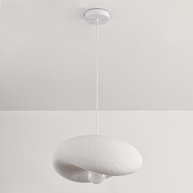 Wabi-Sabi Kawa pendant lamp with White stone effect - 40 x 36 cm