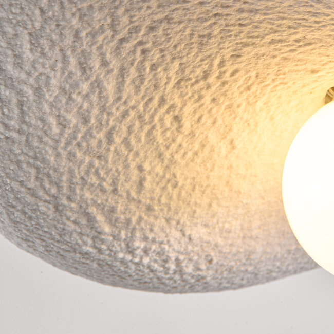 Wabi-Sabi Kawa pendant lamp with White stone effect - 40 x 36 cm