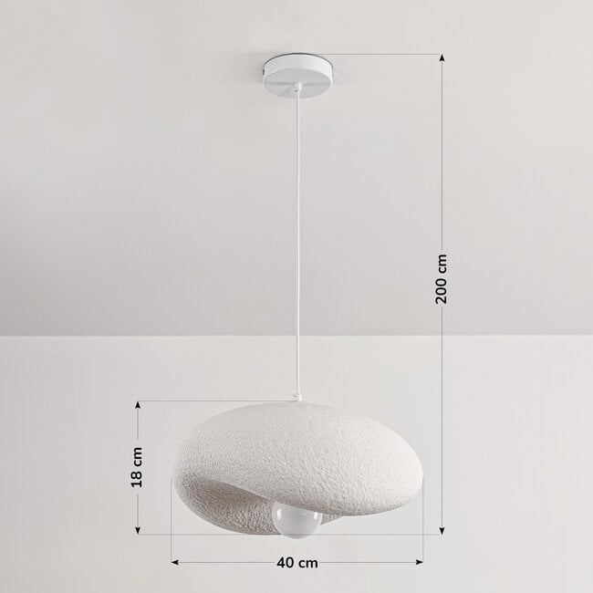 pendant light Kawa - white stone effect