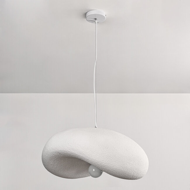 Wabi-Sabi Kawa pendant lamp with White stone effect - 60 x 55 cm