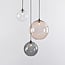 3-light pendant light Luminor - smoked, amber and clear glass