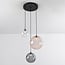 3-light pendant light Luminor - smoked, amber and clear glass