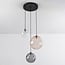 3-light pendant light Luminor - smoked, amber and clear glass