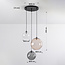 Designer pendant light Luminor 3-light with various glass spheres