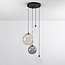 4-light designer lighting pendant lamp Luminor with various glass spheres