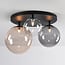 Lumose 3-light ceiling light - smoked, amber and clear glass