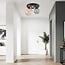 Lumose 3-light ceiling light - smoked, amber and clear glass