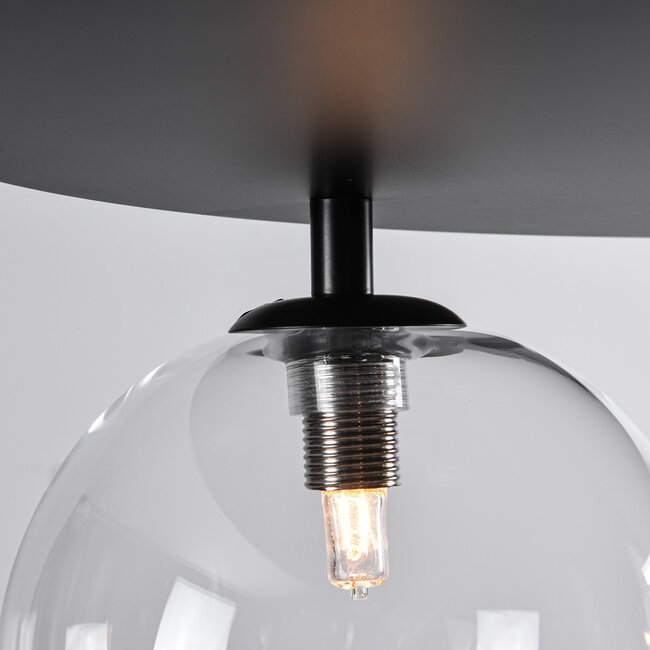 Ceiling light Lumose 3-light - amber, smoked glass and transparent glass