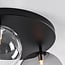 Lumose 3-light ceiling light - smoked, amber and clear glass