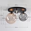 Lumose 3-light ceiling light - smoked, amber and clear glass