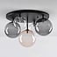 Lumose 5-light ceiling light - smoked, amber and clear glass