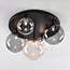 Lumose 5-light ceiling light - smoked, amber and clear glass