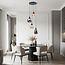 4-light pendant lamp in Black with Amber and smoked glass - Loïs