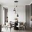 Loïs 4-light pendant light - black, amber and smoked glass