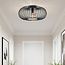 Black metal ceiling lamp, 1-light - Metal