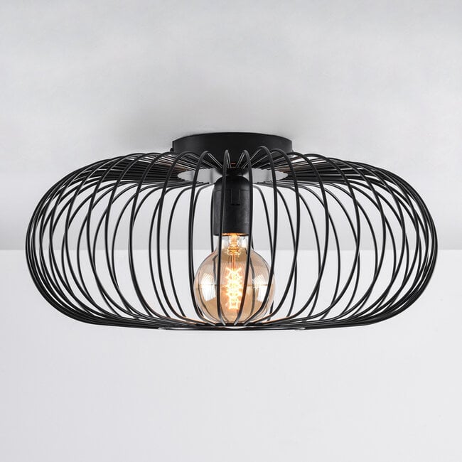 1-light ceiling light Metal - black metal