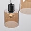 Palaio 6-light pendant light - black with amber glass